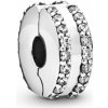 PANDORA korálka Dvojradový klipový prívesok s pavé detailami 798422C01