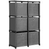 Songmics - Regál so 6 látkovými boxmi, 105 x 105 x 30 cm