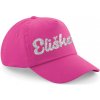 Beechfield detská šiltovka s menom s trblietkavým nápisom - ružová