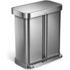 Simplehuman Pedálový odpadkový kôš na triedený odpad, 58 l, kefovaná oceľ, FPP