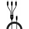 Le Cord kábel USB-C 3 in 1 multi cable made of recycled plastics 1.2m - Black LC1392