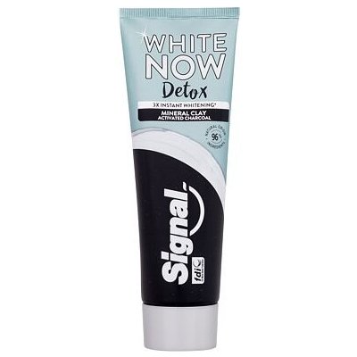 Signal White Now Detox Charcoal & Clay bělicí zubní pasta s aktivním uhlím 75 ml