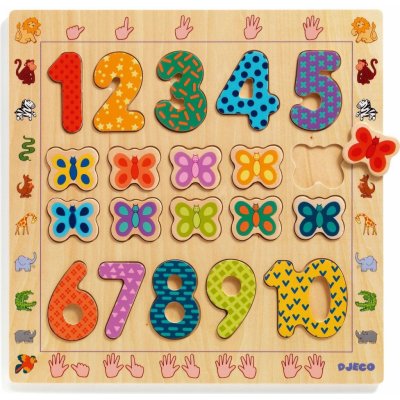 Djeco puzzle na vkladanie Čísla