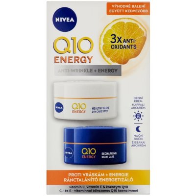 NIVEA Q10 Energy Energizujúci denný a nočný krém proti vráskam, 2 x 50 ml