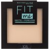 Maybelline Fit Me! Matte + Poreless Kompaktný zmatňujúci púder 105 Natural Ivory 9 g