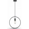 V-TAC Matná čierna závesná lampa kruh