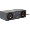 Budík, rádio a nabíjačka telefónu Karlsson KA6059BK, 25cm