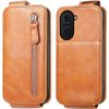 Peňaženkové kožené puzdro ZIPPER na Huawei Nova 10 – Hnedá