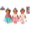 Teddies Bábika princezná plast pevné telo, 3 druhy, 12 cm