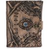 Hnedý Kožený Zápisník - Evil Eye Dekor - 17 x 12,5 x 3 cm