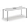 Stôl PRIMO INFINITY 1800 x 900 x 750, biela + stolná zásuvka TYP V, strieborná