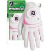 FootJoy WeatherSof Womens Golf Glove Ľavá ML Biela/Ružová