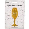 PartyDeco Fóliový balón Pohár so šampanským zlatý