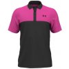 Pánske golfové tričko Under Armour Perf 3.0 Colour Block S Čierna/Ružová