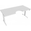 Hobis Pracovný stôl Motion Ergo, ZO, 2S, 180x70,5-120,5x90 cm, biela/biela