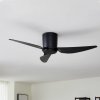 Stropný ventilátor Lindby Aulo, čierny, DC, tichý, Ø 123 cm - 10022118