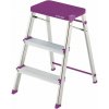 Rolser skládací schůdky M3 ALU, 3 stupně, EN131 profi a domácnost, fialové MT3001-1013