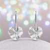 MSPERK Strieborné náušnice srdiečko Crystals 14mm číre pre dievčatá pre ženy Ag 925/1000