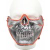 Maska na tvár svietiaca Skull LED - červená lebka.