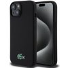 Lacoste Liquid Silicone Microfiber Croc Logo Magsafe iPhone 15 čierne