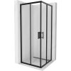 Mexen Rio, štvorcový sprchovací kút s posuvnými dverami 80(dvere) x 80(dvere) x 190 cm, 6mm číre sklo, čierny profil, 860-080-080-70-00