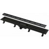 Alca Odtokové žľaby Sprchový žľab Simple 95 cm, s okrajom pre perforovaný rošt, vrátane roštu, čierna mat APZ10BLACK-950M