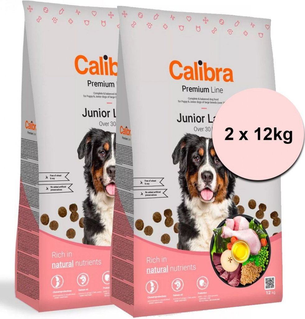 Calibra Dog Premium Line Junior Large new 2 x 12 kg