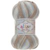 Alize příze Baby Best Batik 6657 krémová, modrá, hnědá