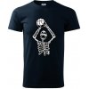 Basketbal kostra - Klasické pánske tričko vyššej gramáže - M ( Tmavomodrá (veľmi tmavá - skoro čierna) )