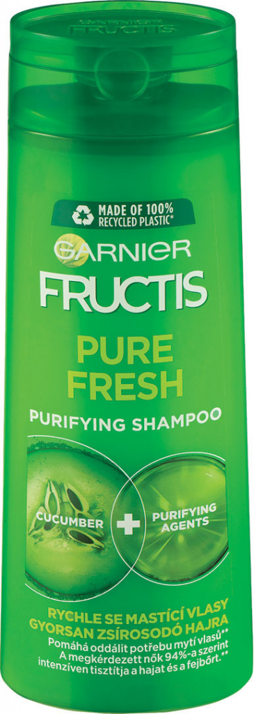 Garnier Fructis Pure Fresh šampón na rychle se mastící vlasy 250 ml