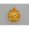 ONREX Vianočná ozdoba sklenená guľa zlatá/oranžová ornament pr. 8 cm