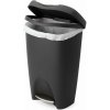 Čierny nášľapný plastový odpadkový kôš 50 l Brim – Umbra