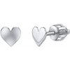 Silvego Strieborné náušnice Lia kôstky srdiečka so skrutkou SILVEGOB70270BDS
