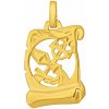SILVEGO Zlatý prívesok znamenie zverokruhu Vodnár pergamen SILVEGO B102630GY02