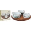 EXCELLENT HOUSEWARE Sada misiek na pochutiny servírovacia s guľatou táckou 4 ks