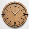 SENTOP Moderné 3D nástenné hodiny | Zlatý dub 4730 HDF0601-OAK analógové