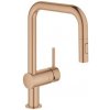 Drezová batéria GROHE Minta s vyťahovacou spŕškou, 2 prúdy Warm Sunset 32322DL2
