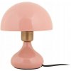 STOLOVÁ LAMPKA KOVOVÁ RUŽOVÁ HRÍB Ø 17,5 cm NOČNÁ LAMPKA LESKLÁ