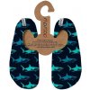 Splistop Barefoot dětské boty do vody Slipstop - Big Blue Junior tmavě modré žraloci