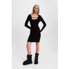 ŠATY KARL LAGERFELD JEANS KLJ LSLV KNITTED LOGO DRESS BLACK
