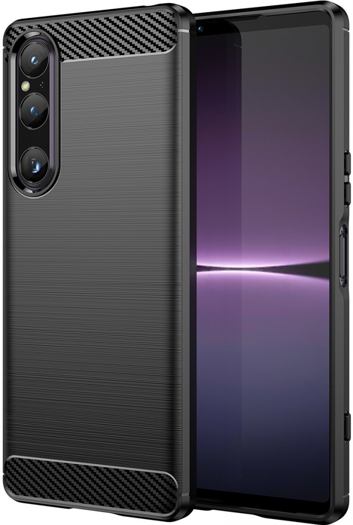 Púzdro IZMAEL Sony Xperia 1 V Carbon Bush TPU čierne