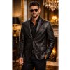 Max Original Leather Pánske kožené sako 5053 black