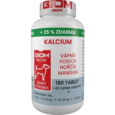 Giom S Kalcium pes, mačka180 tbl + 25% zadarmo