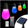Garden of Eden | LED RGBIC solárny reťazec 15xLED/1,3W/3,7V 2200 mAh 8 m IP65 čierny + diaľkové ovládanie | 11746