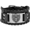 Vintage široký viking náramok Erb jelenia hlava Strieborný