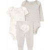 CARTER'S Set 3dielny body dl. rukáv, body kr. rukáv, tepláky Grey Stripe/Elephant neutrál NB/ veľ. 5