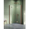 New Trendy New Soleo Copper Brushed sprchovací kút 100x70 cm štvorcová medená brúsené/priehľadné sklo K-2087