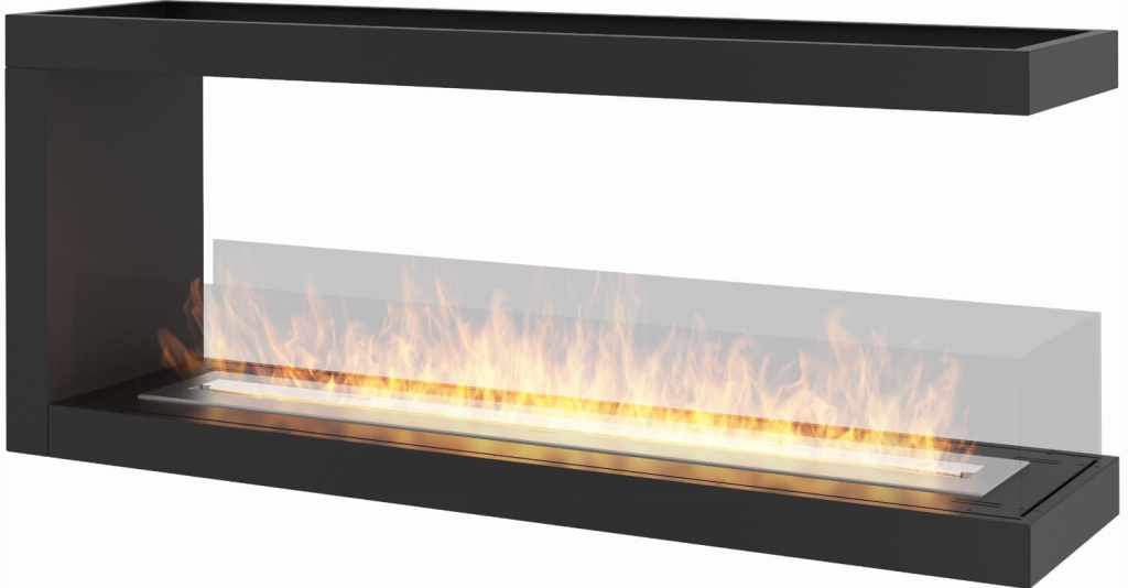 InFire Voľne stojaci biokrb 120 x 50 x 30 cm čierny