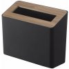 YAMAZAKI Stolová nádobka na odpadky Rin 5230, plast/drevo, 2l, čierna