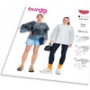 Strih Burda 5709 - Košeľová blúzka, blúzka s naberanými rukávmi